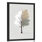 POSTER MINIMALISTISCHER MEHRFARBIGER BAUM - BÄUME UND LAUB - POSTER