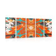 5-piece Canvas print star abstraction