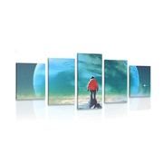 5-PIECE CANVAS PRINT MAN ON TOP OF A MOUNTAIN - PICTURES OF PEOPLE - PICTURES