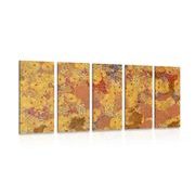 Tablou 5-piese abstract în stilul lui G. Klimt