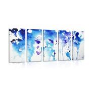 5-piece Canvas print artistic blue abstraction