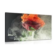 CANVAS PRINT ROSE WITH ABSTRACT ELEMENTS - PICTURES FLOWERS - PICTURES