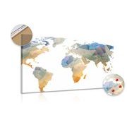 Wandbild auf Kork Polygonale Weltkarte