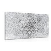 CANVAS PRINT ETHNIC MANDALA IN BLACK AND WHITE - BLACK AND WHITE PICTURES - PICTURES