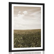 POSTER MIT PASSEPARTOUT WIESE MIT VINTAGE-TOUCH - NATUR - POSTER