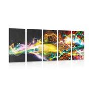 5-PIECE CANVAS PRINT EXPLOSION OF COLORS - ABSTRACT PICTURES - PICTURES