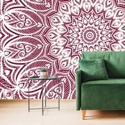 SELF ADHESIVE WALLPAPER MANDALA OF HARMONY ON A PINK BACKGROUND - SELF-ADHESIVE WALLPAPERS - WALLPAPERS