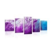 5-PIECE CANVAS PRINT MAGICAL PURPLE ABSTRACTION - ABSTRACT PICTURES - PICTURES