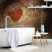 SELF ADHESIVE WALLPAPER HEART ON A STUMP - SELF-ADHESIVE WALLPAPERS - WALLPAPERS