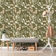 Self adhesive wallpaper blossoming forest full of birds