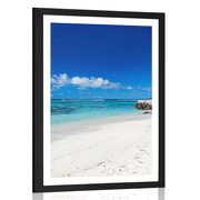 POSTER WITH MOUNT ANSE SOURCE BEACH - NATURE - POSTERS