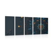 5-PIECE CANVAS PRINT LUXURIOUS MANDALA - PICTURES FENG SHUI - PICTURES