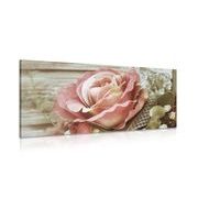 CANVAS PRINT ELEGANT VINTAGE ROSE - VINTAGE AND RETRO PICTURES - PICTURES