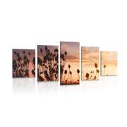 5-PIECE CANVAS PRINT GRASS BLADES IN A FIELD - PICTURES OF NATURE AND LANDSCAPE - PICTURES