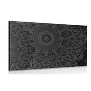 WANDBILD STILVOLLES MANDALA IN SCHWARZ-WEISS - BILDER MIT FENG SHUI-MOTIVEN - BILDER