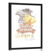 POSTER CON PASSEPARTOUT FRASE SUI SOGNI - ELEANOR ROOSEVELT - MOTIVI DALLA NOSTRA OFFICINA - POSTER