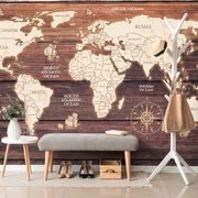 WALLPAPER MAP ON WOOD - WALLPAPERS MAPS - WALLPAPERS