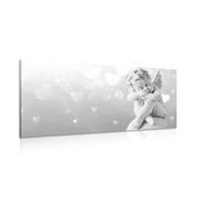 Canvas print black and white angel