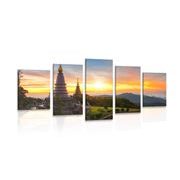 5-TEILIGES WANDBILD SONNENAUFGANG AM MORGEN ÜBER THAILAND - BILDER VON NATUR UND LANDSCHAFT - BILDER