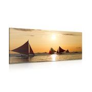 CANVAS PRINT BEAUTIFUL SUNSET AT SEA - PICTURES OF NATURE AND LANDSCAPE - PICTURES