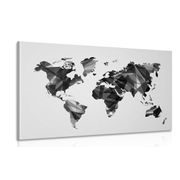 Canvas print world map in vector graphic design in black and white