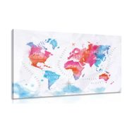 Kép akvarell világtérkép