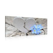 TABLEAU SUR TOILE – CŒUR SUR BOIS ANCIEN - TABLEAUX DE NATURES MORTES - TABLEAUX