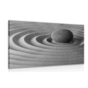 CANVAS PRINT RELAXATION STONE IN BLACK AND WHITE - BLACK AND WHITE PICTURES - PICTURES