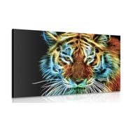 Canvas print tiger head in an abstract design