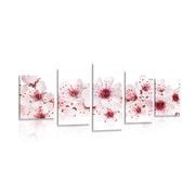5-piece Canvas print cherry blossoms