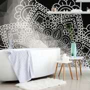 WALLPAPER MANDALA ELEMENTS IN BLACK AND WHITE - BLACK AND WHITE WALLPAPERS - WALLPAPERS