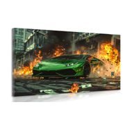 CANVAS SCHILDERIJ GROENE LAMBORGHINI HURACÁN - SCHILDERIJEN - MEGA UITVERKOOP TOT 70% 🔥