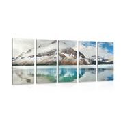 5-piece Canvas print lake near a magnificent mountain