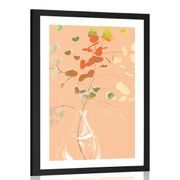 Poster passepartout vase with twigs
