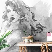 SELF ADHESIVE WALLPAPER BLACK AND WHITE FEMALE PORTRAIT - SELF-ADHESIVE WALLPAPERS - WALLPAPERS