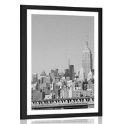 Plakát s paspartou magický New York v černobílém provedení