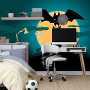 WALLPAPER FRIENDLY GHOSTS UNDER THE FULL MOON - CHILDRENS WALLPAPERS - WALLPAPERS