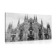 Obraz katedra w Mediolanie w wersji czarno-białej