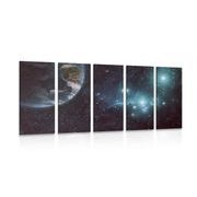 5-PIECE CANVAS PRINT PLANET IN SPACE - PICTURES OF SPACE AND STARS - PICTURES