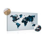 DECORATIVE PINBOARD WORLD MAP IN VECTOR GRAPHIC DESIGN - PICTURES ON CORK - PICTURES