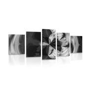 5-piece Canvas print artistic abstraction in black and white