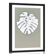 AFFICHE AVEC MONTURE FEUILLE DE MONSTERA BLANCHE - DE NOTRE ATELIER - AFFICHES