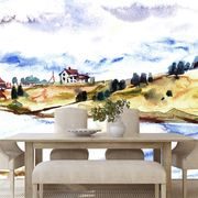 SELF ADHESIVE WALLPAPER WATERCOLOR VILLAGE - SELF-ADHESIVE WALLPAPERS - WALLPAPERS