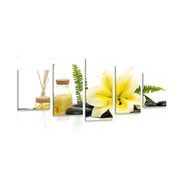 5-piece Canvas print yellow lily and wellness still life