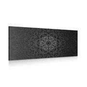 CANVAS PRINT ORNAMENTAL MANDALA IN BLACK AND WHITE - BLACK AND WHITE PICTURES - PICTURES