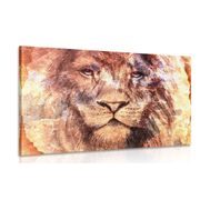 TABLEAU SUR TOILE – VISAGE DE LION - IMAGES D'ANIMAUX - TABLEAUX
