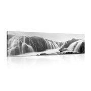 CANVAS PRINT SUBLIME WATERFALLS IN BLACK AND WHITE - BLACK AND WHITE PICTURES - PICTURES