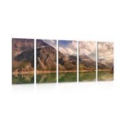 5-dielny obraz nádherné jazero v horách