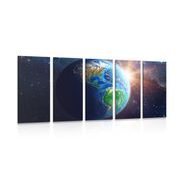 5-dielny obraz modrá planéta Zem