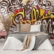 SAMOPRZYLEPNA TAPETA WESOŁA ŚCIANA GRAFFITI - TAPETY SAMOPRZYLEPNE - TAPETY